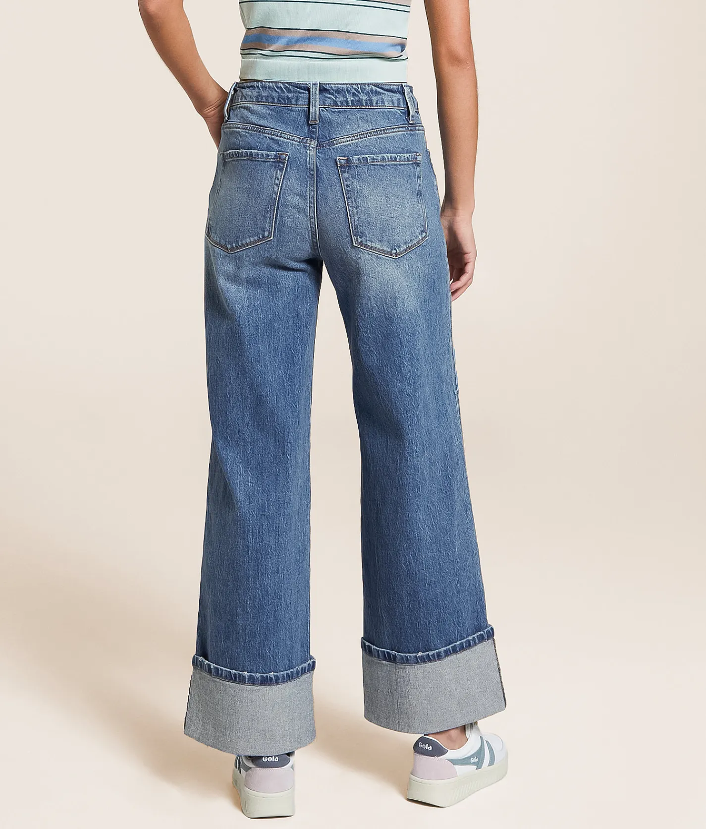 VERVET by Flying Monkey Kris Baggy Wide Leg Cropped Jean Dark Denim Outlet