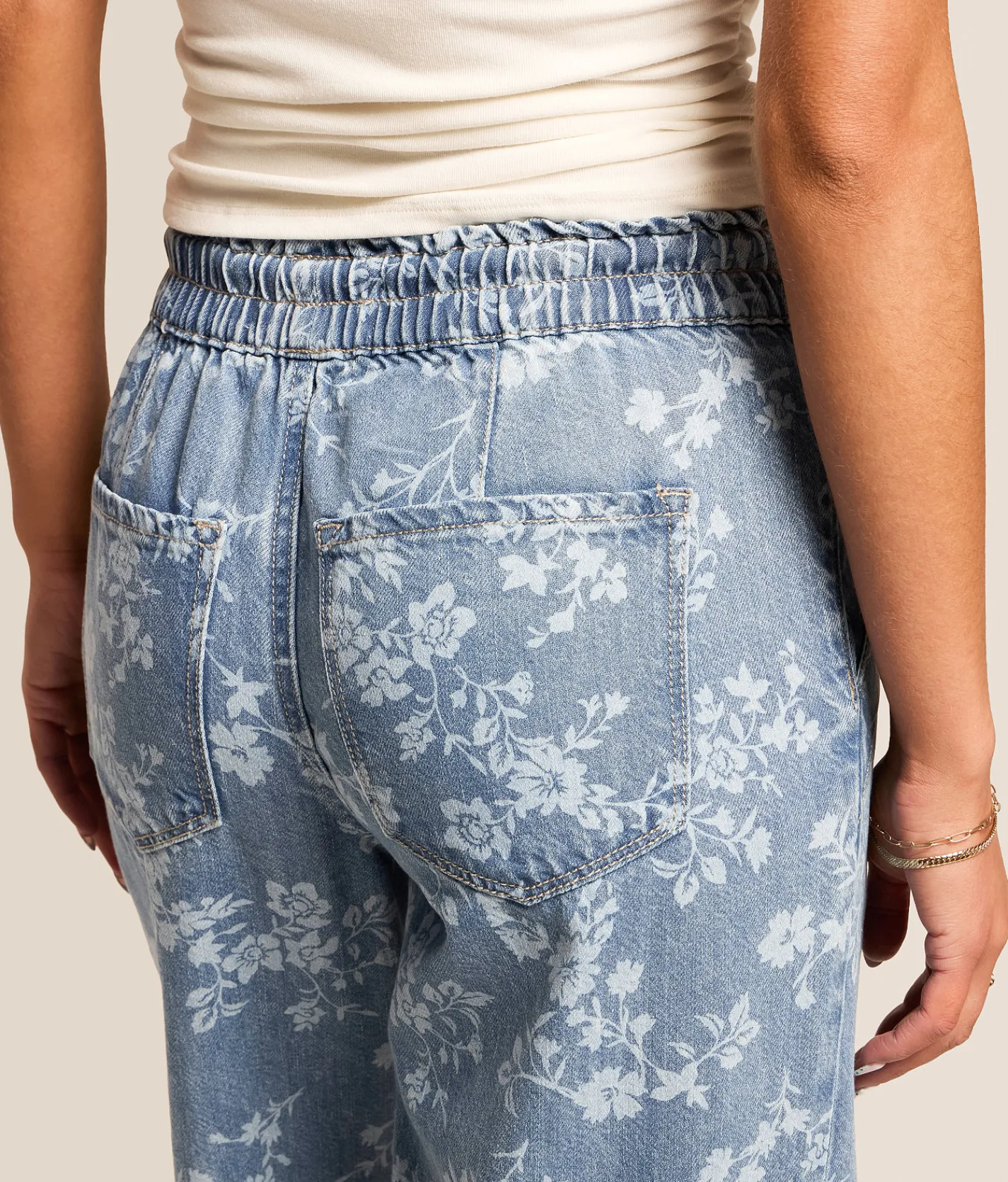 Jeans|Bottoms | VERVET by Flying Monkey Kris Baggy Wide Leg Floral Jean Vintage Floral