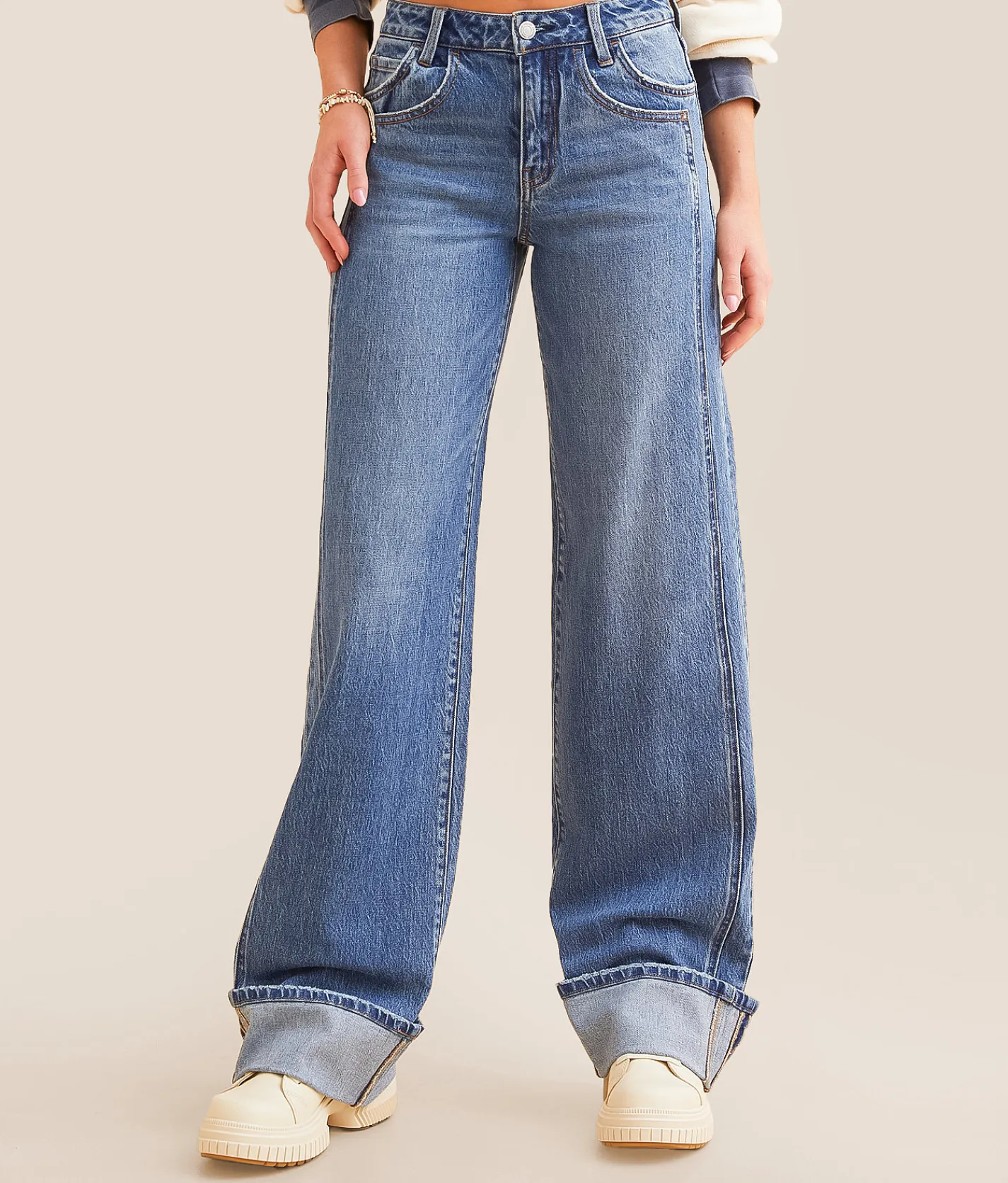 VERVET by Flying Monkey Kris Baggy Wide Leg Jean Shine Outlet