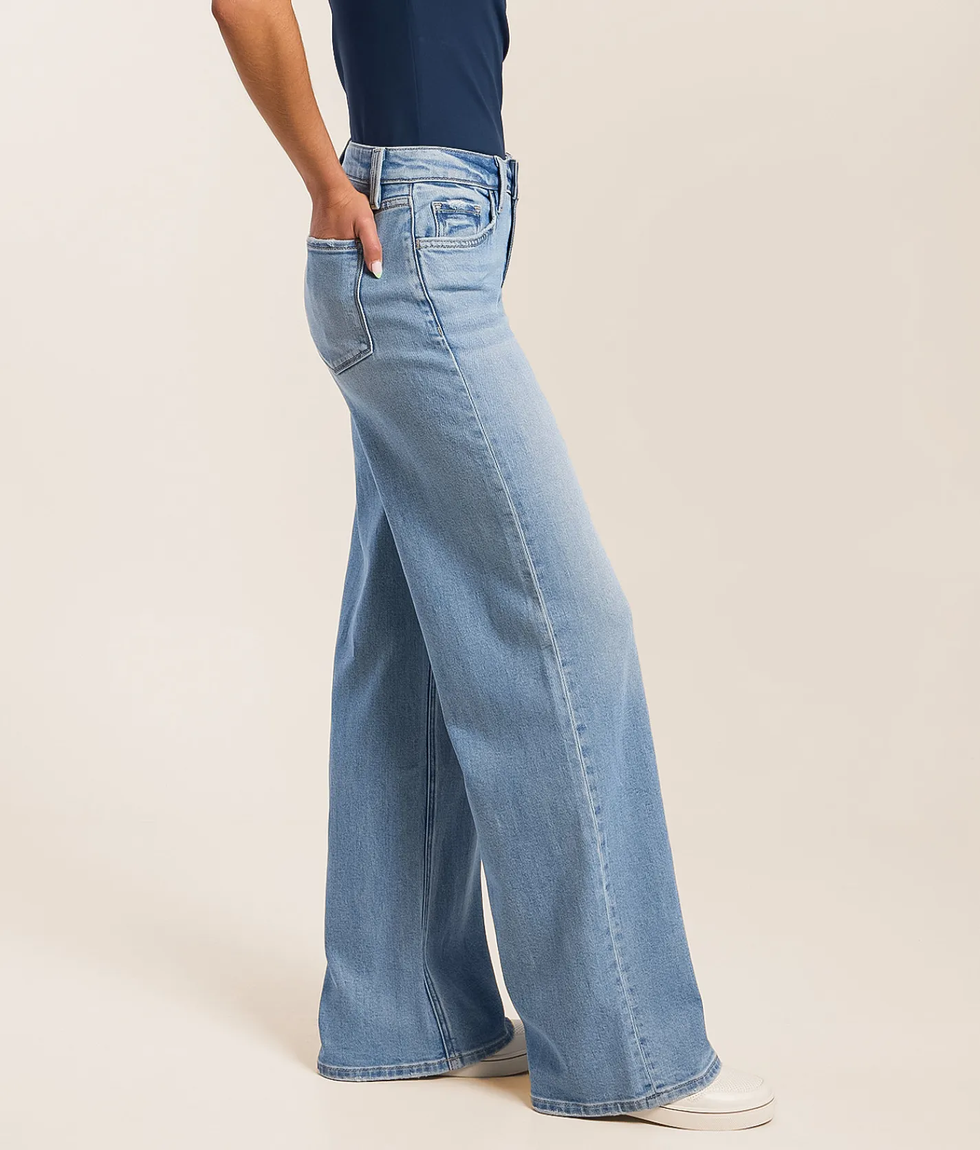 VERVET by Flying Monkey Kris Baggy Wide Leg Stretch Jean Energetic Discount