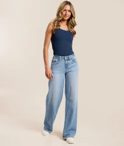 Bottoms | VERVET by Flying Monkey Kris Baggy Wide Leg Stretch Jean Energetic