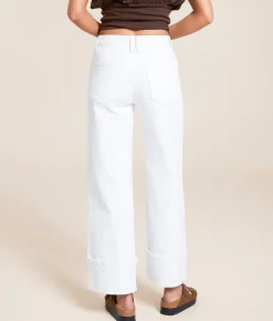 Jeans|Bottoms | VERVET by Flying Monkey Kris Baggy Wide Leg Stretch Jean Optic White