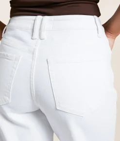 Jeans|Bottoms | VERVET by Flying Monkey Kris Baggy Wide Leg Stretch Jean Optic White