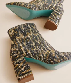 Betsey Johnson Kris Glitz Ankle Boot Leopard Clearance