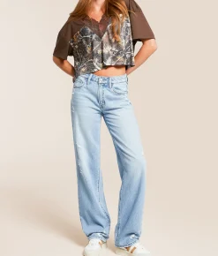 VERVET by Flying Monkey Kris High Rise Baggy Taper Jean Gloaming