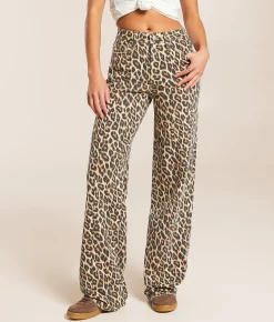 Jeans|Bottoms | VERVET by Flying Monkey Kris Baggy Wide Leg Jean Leopard