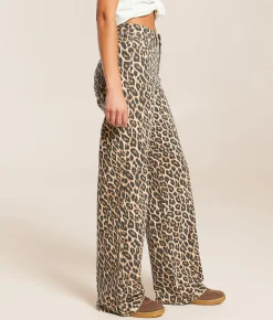 Jeans|Bottoms | VERVET by Flying Monkey Kris Baggy Wide Leg Jean Leopard