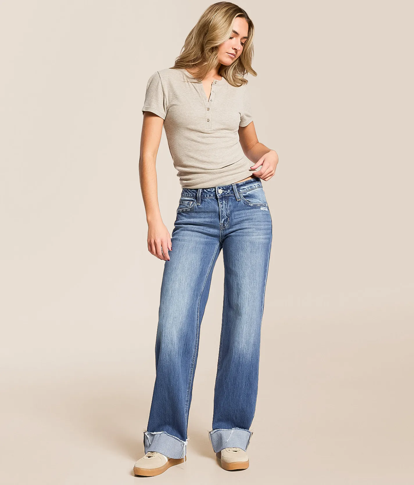 VERVET by Flying Monkey Kris Low Rise Baggy Stretch Jean Brilliance Hot