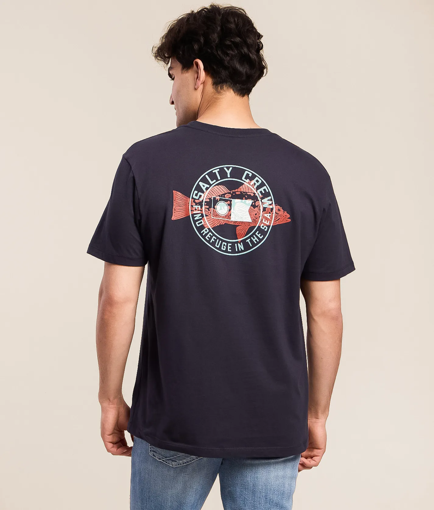 Salty Crew Kritter Stamp T-Shirt Navy Clearance