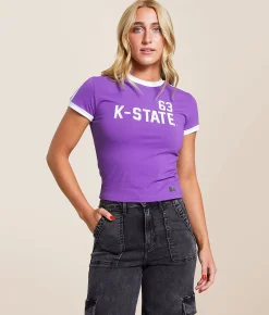 HYPE AND VICE K-State Wildcats Baby Cropped T-Shirt Purple Discount