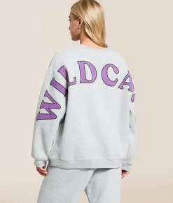HYPE AND VICE K-State Wildcats Oversized Pullover Heather Grey Best