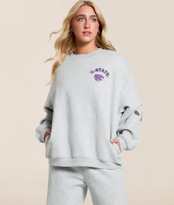 Tops | HYPE AND VICE K-State Wildcats Oversized Pullover Heather Grey