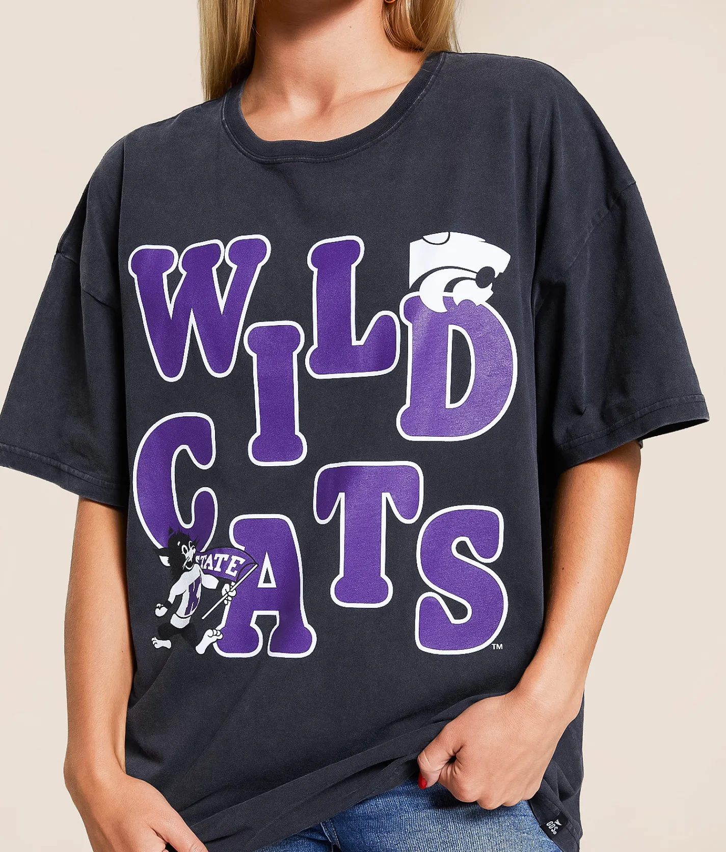 Gameday SOCIAL® K-State Wildcats Oversized T-Shirt Black Online