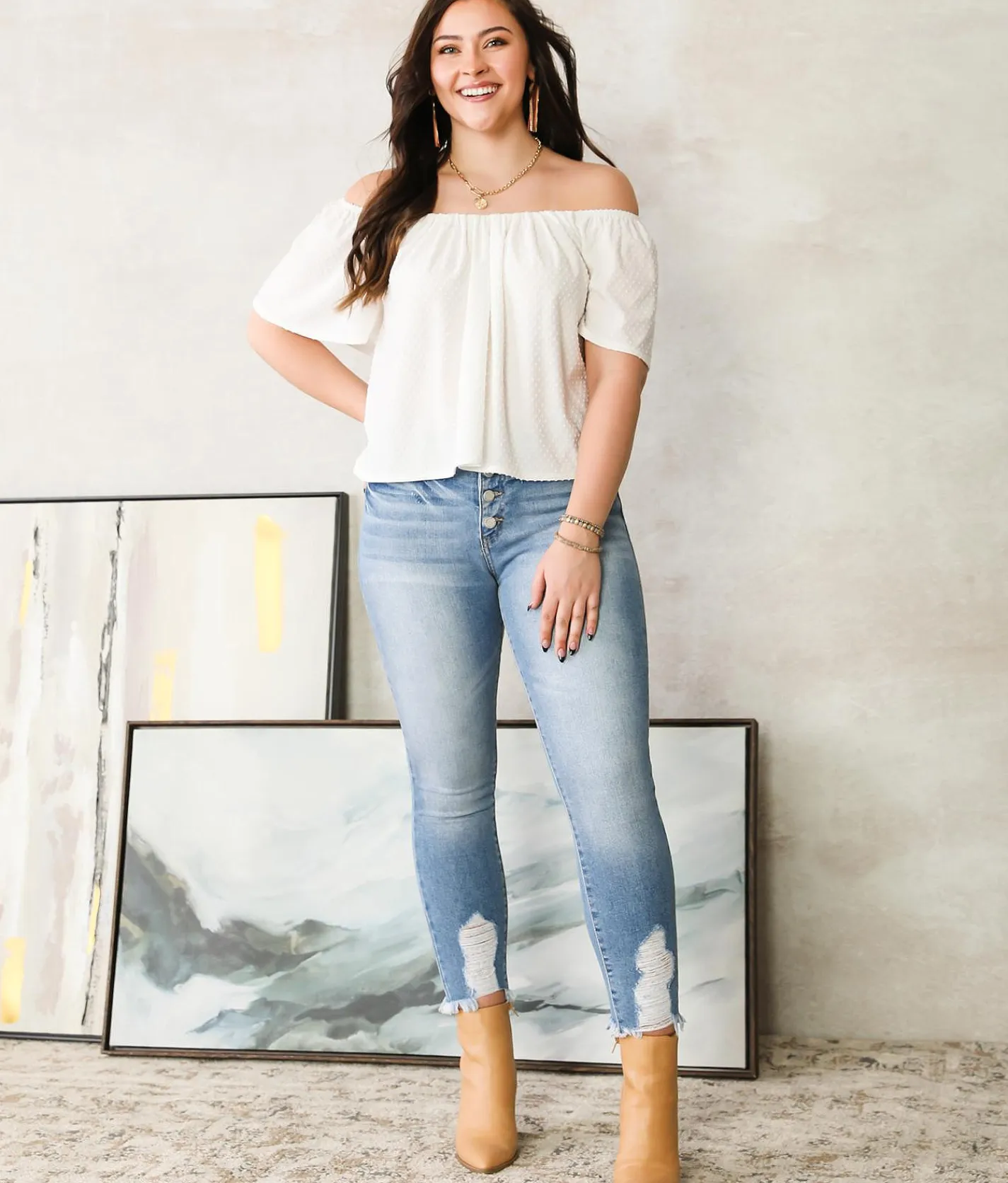 KanCan Signature Kurvy Mid-Rise Ankle Skinny Jean Stella Hot