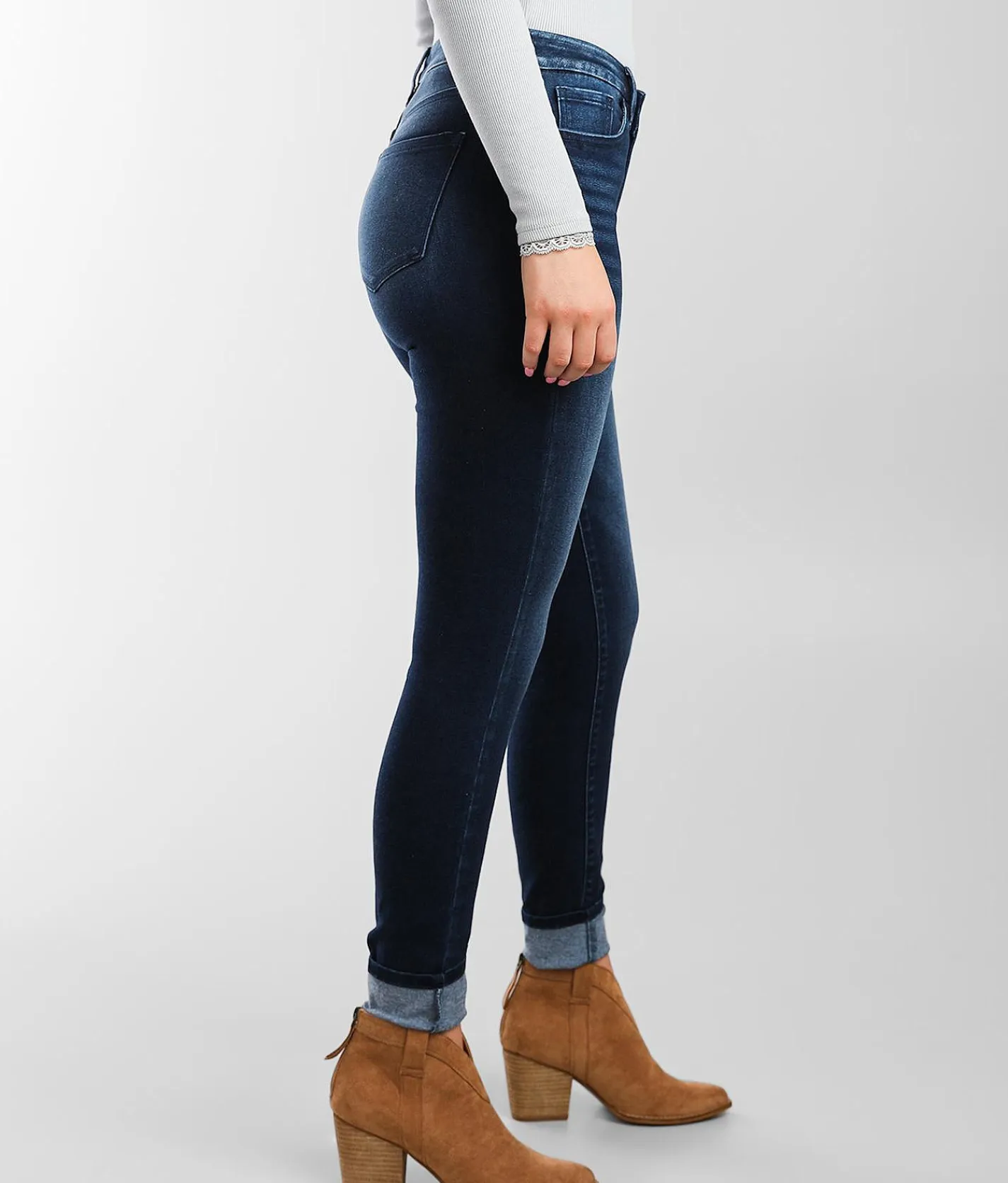 KanCan Signature Kurvy Mid-Rise Ankle Skinny Stretch Jean Gillian Clearance