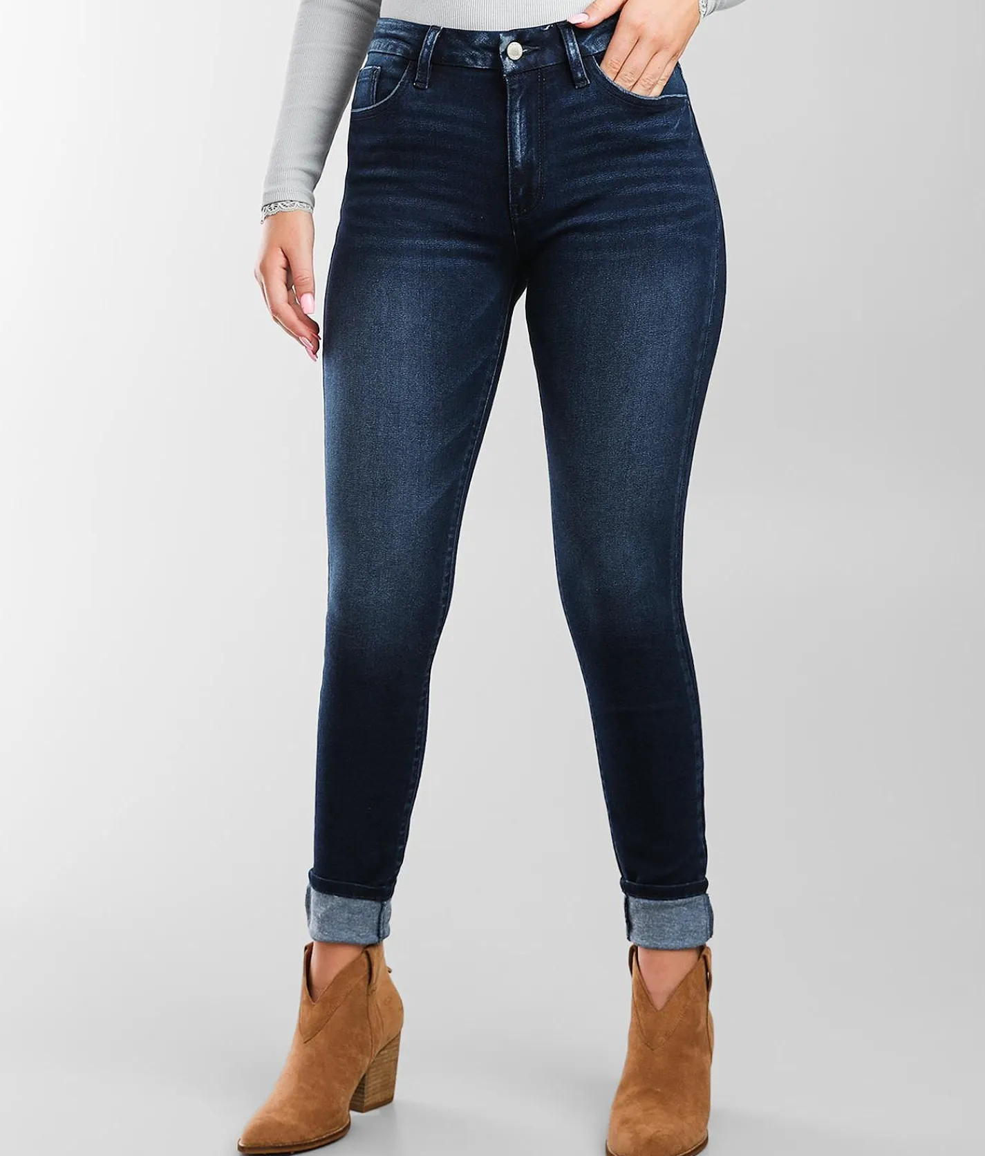 KanCan Signature Kurvy Mid-Rise Ankle Skinny Stretch Jean Gillian Clearance