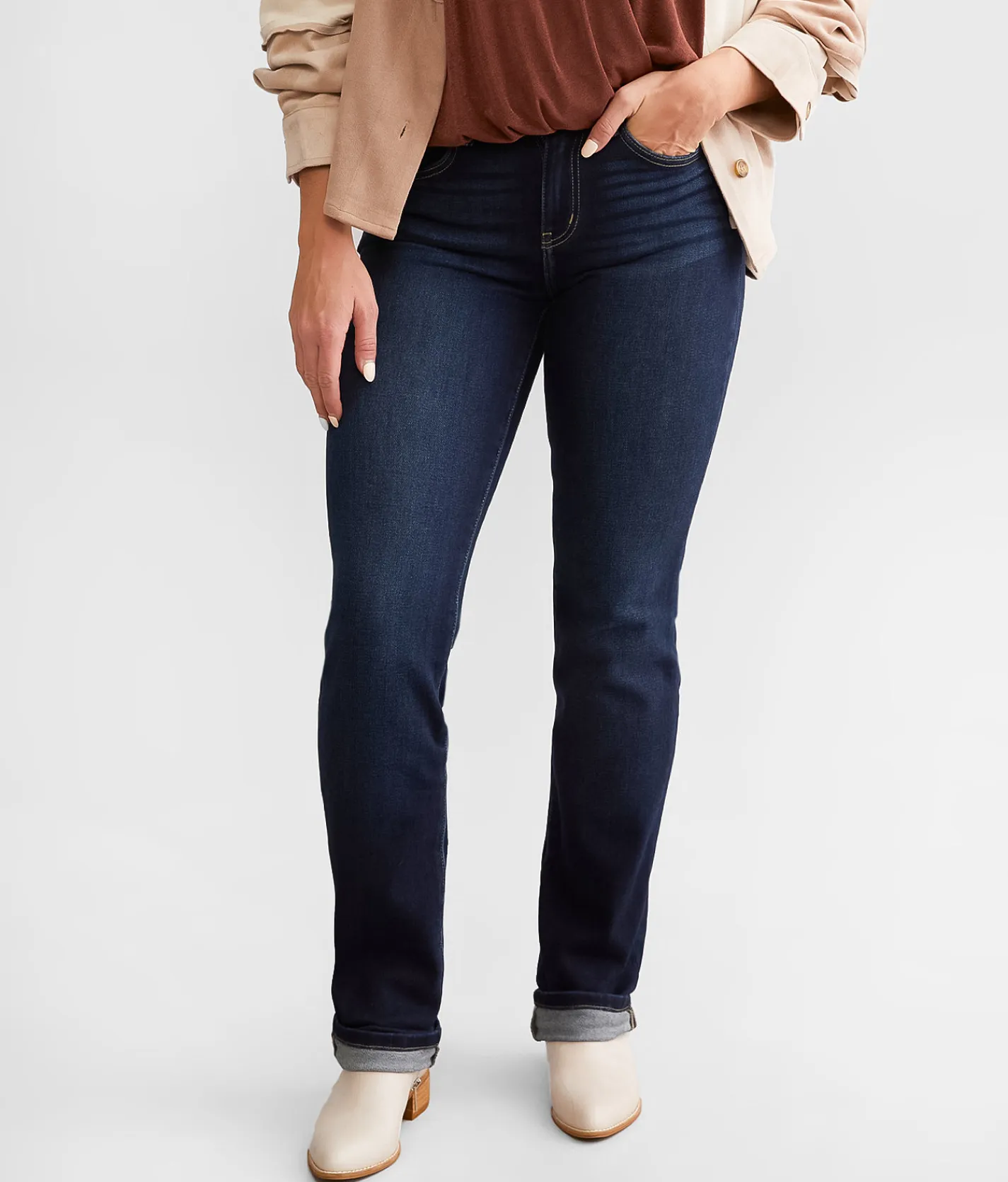 KanCan Signature Kurvy Mid-Rise Straight Stretch Jean Harlow Best