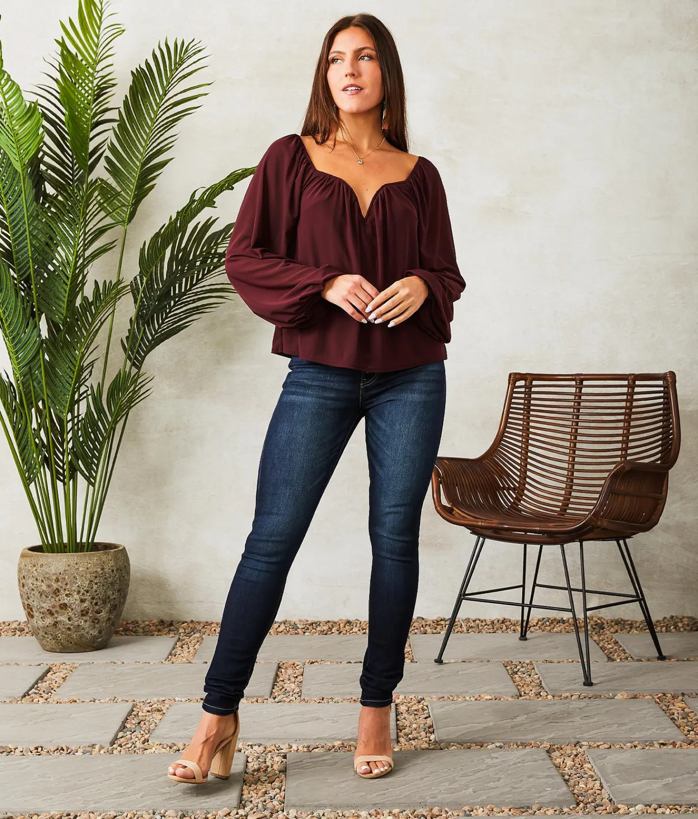 KanCan Signature Kurvy Ultra High Rise Skinny Jean Ruby Clearance