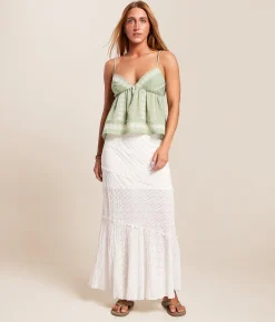 Bottoms | Lush Lace Maxi Skirt White