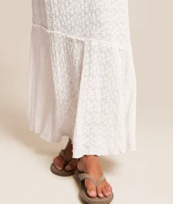 Bottoms | Lush Lace Maxi Skirt White