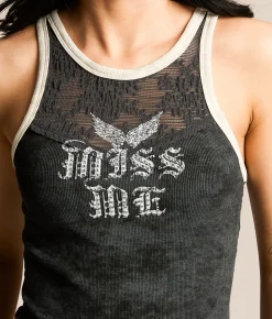 Tops | Miss Me Lace Tank Top Black