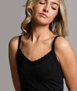 Tops | BKE Lace Trim Tank Top White