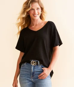 Tops | Daytrip Lace Trim Top Black