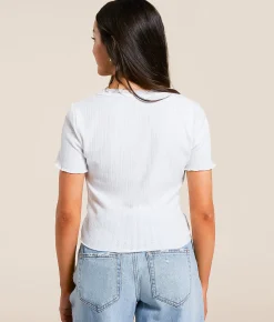 Tops | FITZ + EDDI Lace Trim Top Bright White