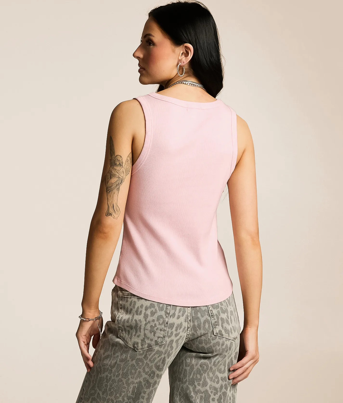 Gilded Intent Lace-Up Tank Top Chalk Pink Outlet