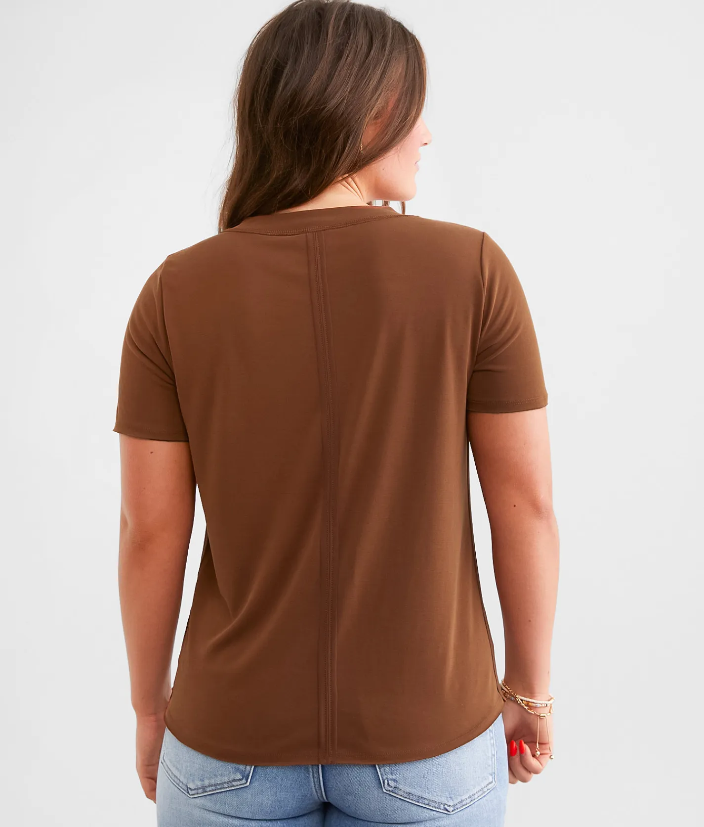 Tops | BKE Lace-Up Top Rootbeer