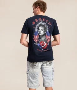Sullen Lady Liberty T-Shirt Obsidian Clearance
