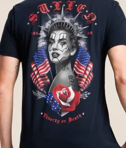 Sullen Lady Liberty T-Shirt Obsidian Clearance