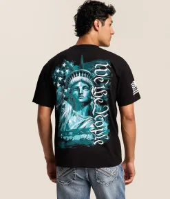 Tops|Graphic T-Shirts | Howitzer Lady Liberty T-Shirt Black