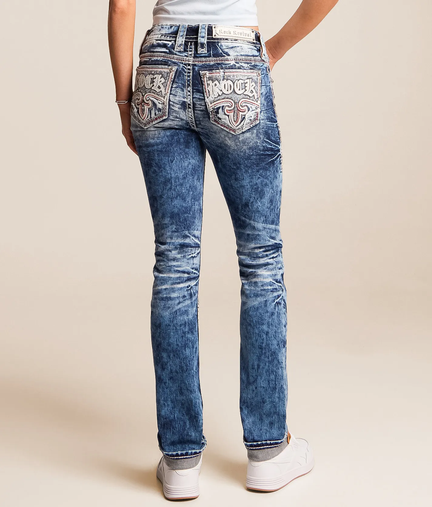 Rock Revival Lainna Mid-Rise Straight Stretch Jean Lainna MJ204 Outlet