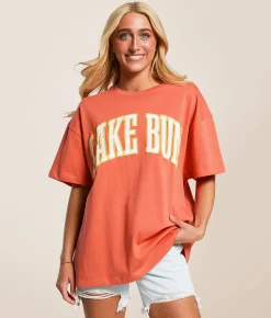 Tops | Modish Rebel Lake Bum Oversized T-Shirt Spiced Coral