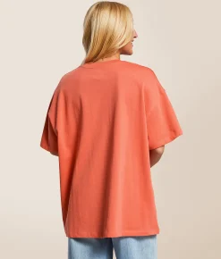 Tops | Modish Rebel Lake Bum Oversized T-Shirt Spiced Coral