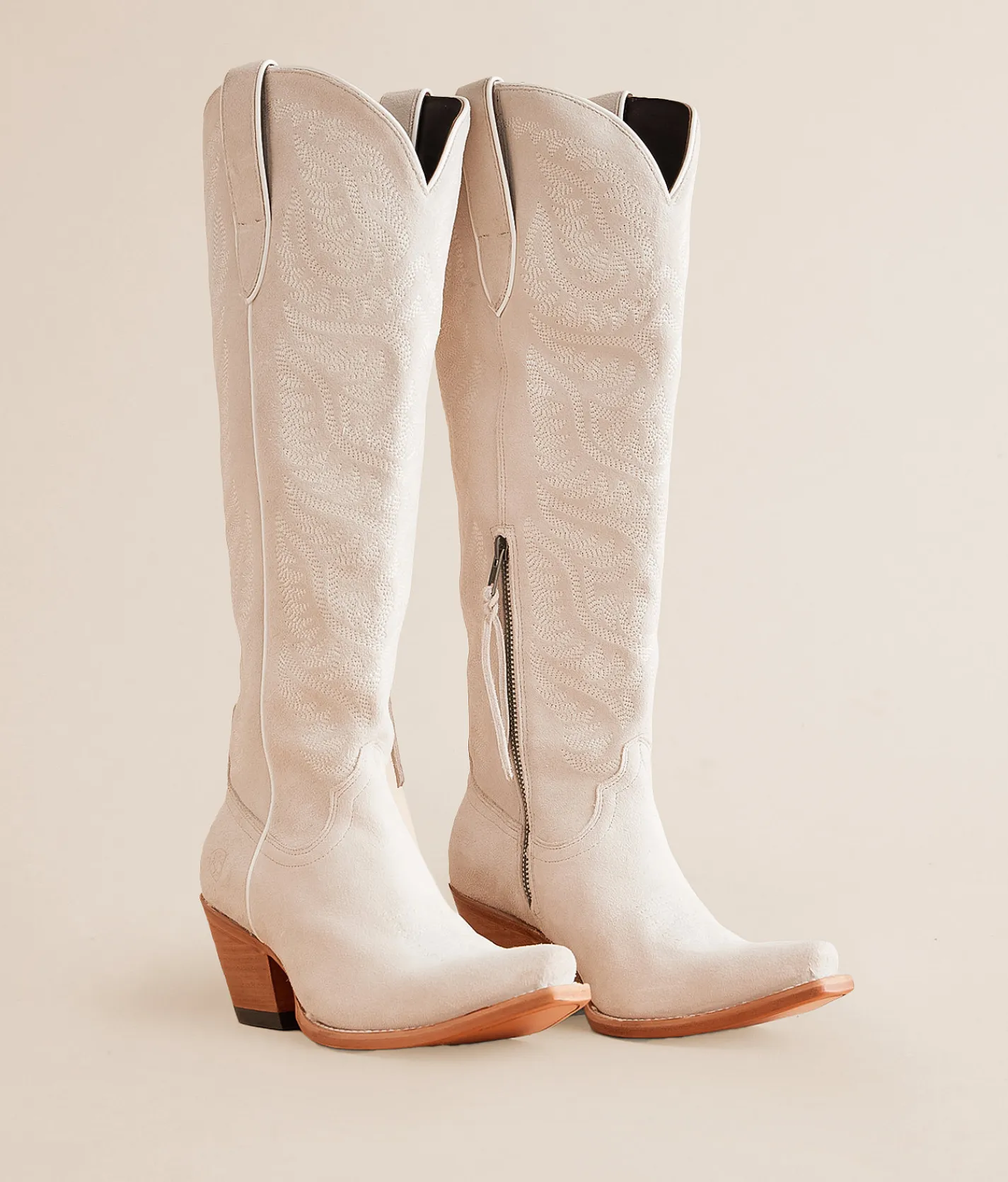 Shoes | Ariat Laramie Stretchfit Leather Western Boot Oyster Suede