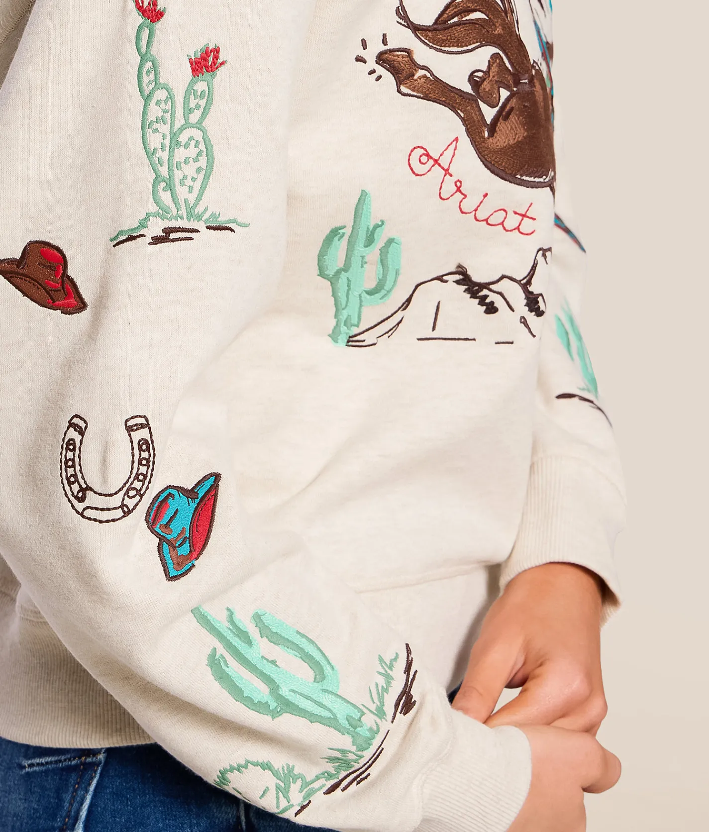 Tops | Ariat L Pullover Oatmeal Heather