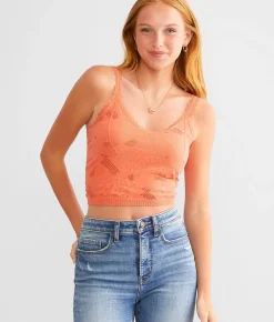 Tops | BKEssentials Laser-Cut Stretch Brami Coral