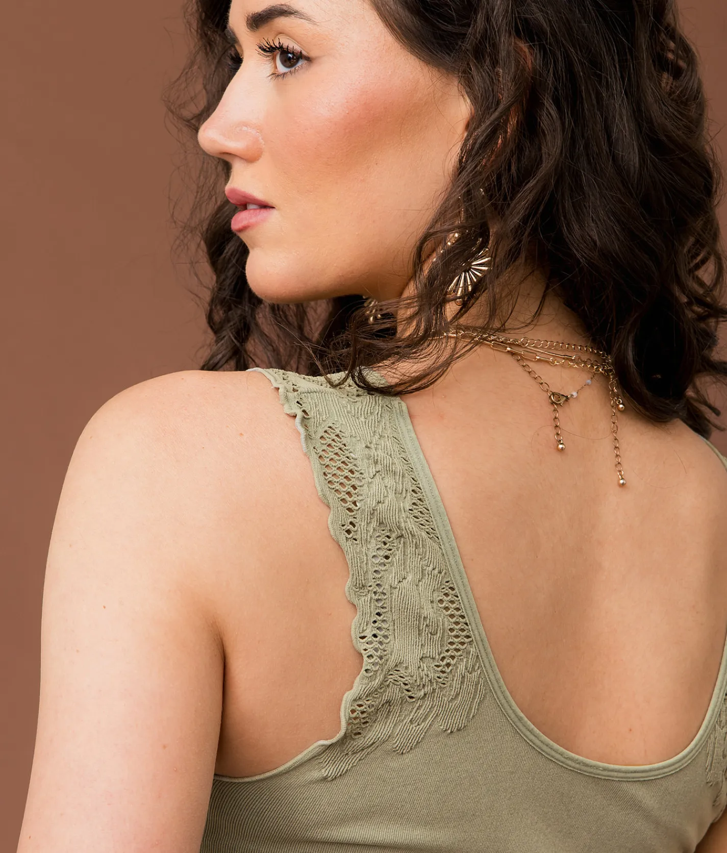 Tops | Gimmicks Laser Cut Two Way Tank Top Cream
