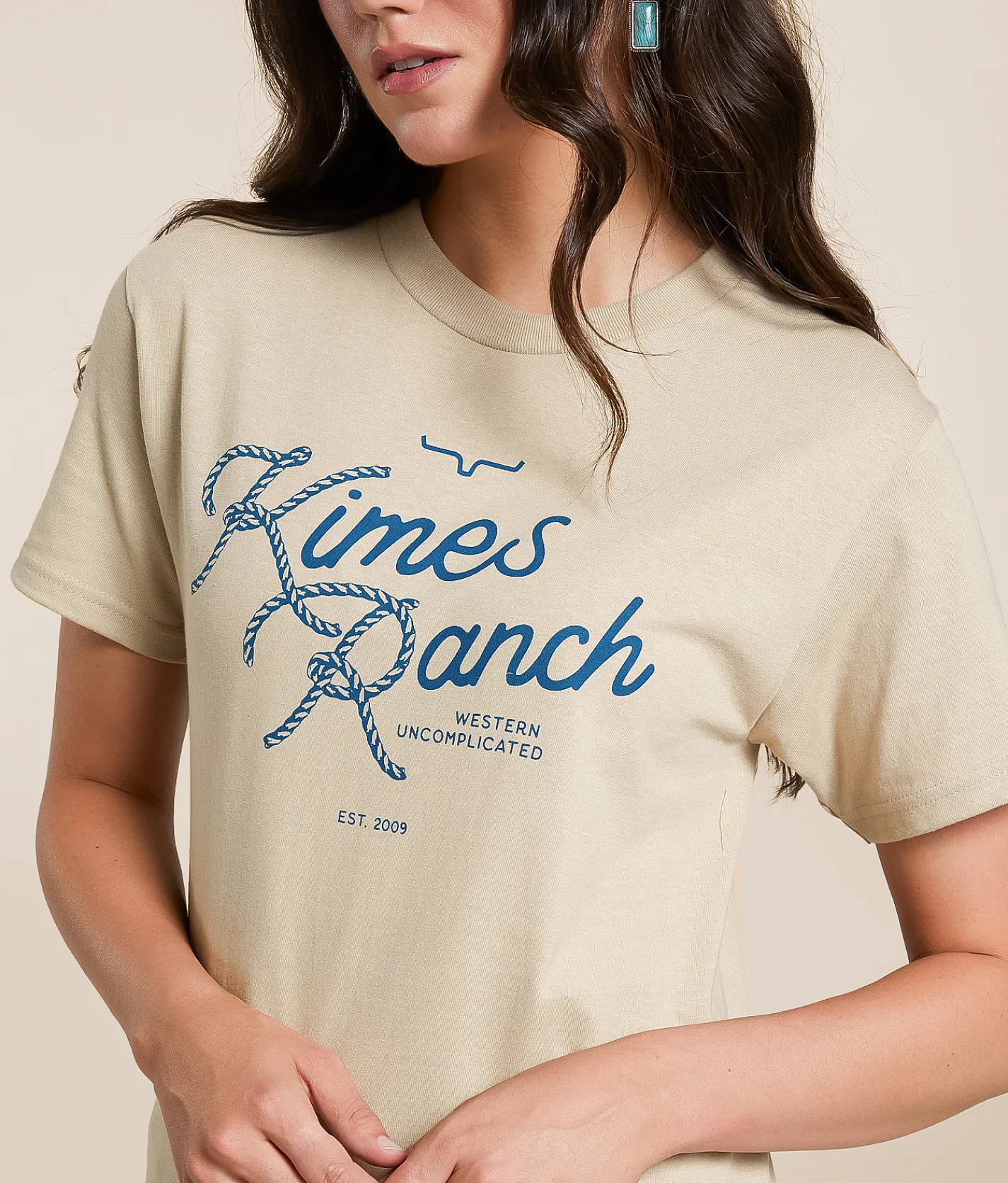 Kimes Ranch Lasso Script T-Shirt Sand New