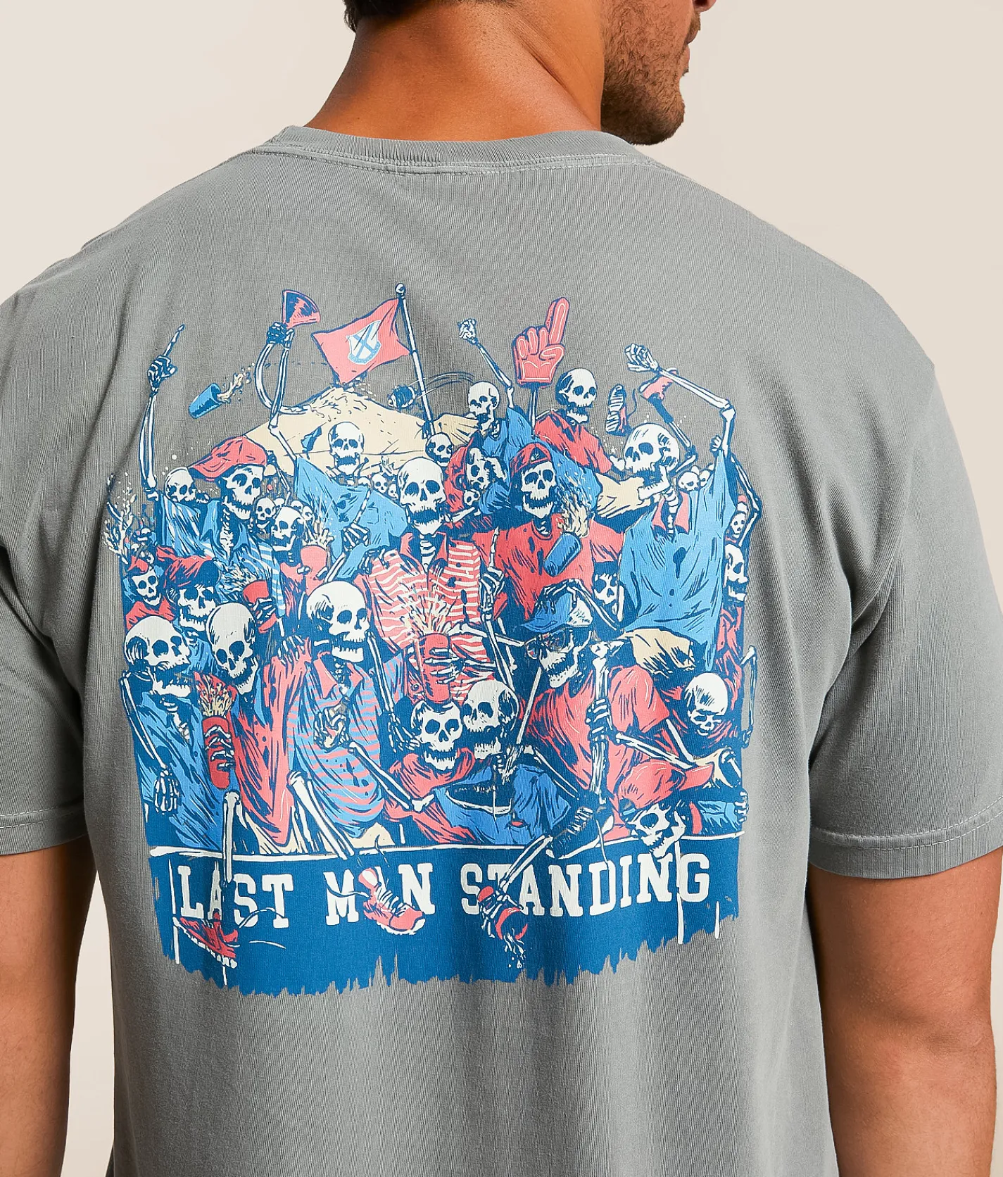 Tops|Graphic T-Shirts | Old Row Last Man Standing T-Shirt Grey