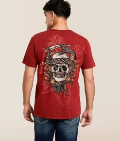 Tops|Graphic T-Shirts | Affliction Last Smoke T-Shirt Syrah