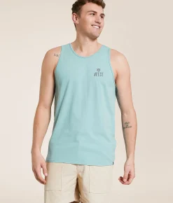 Tops | Veece Layered Columns Tank Top Aqua Sky