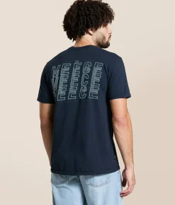 Veece Layered Columns T-Shirt Collegiate Blue New