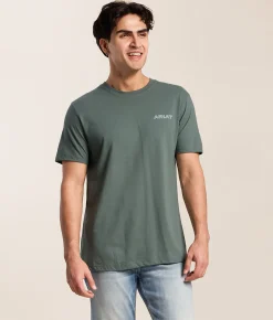 Tops|Graphic T-Shirts | Ariat Layered Patriot Stamp T-Shirt Balsam Green