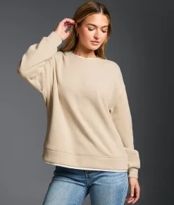 Tops | Buckle Black Layered Pullover Clay