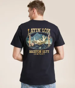 Brixton Layin' Low T-Shirt Black Clearance