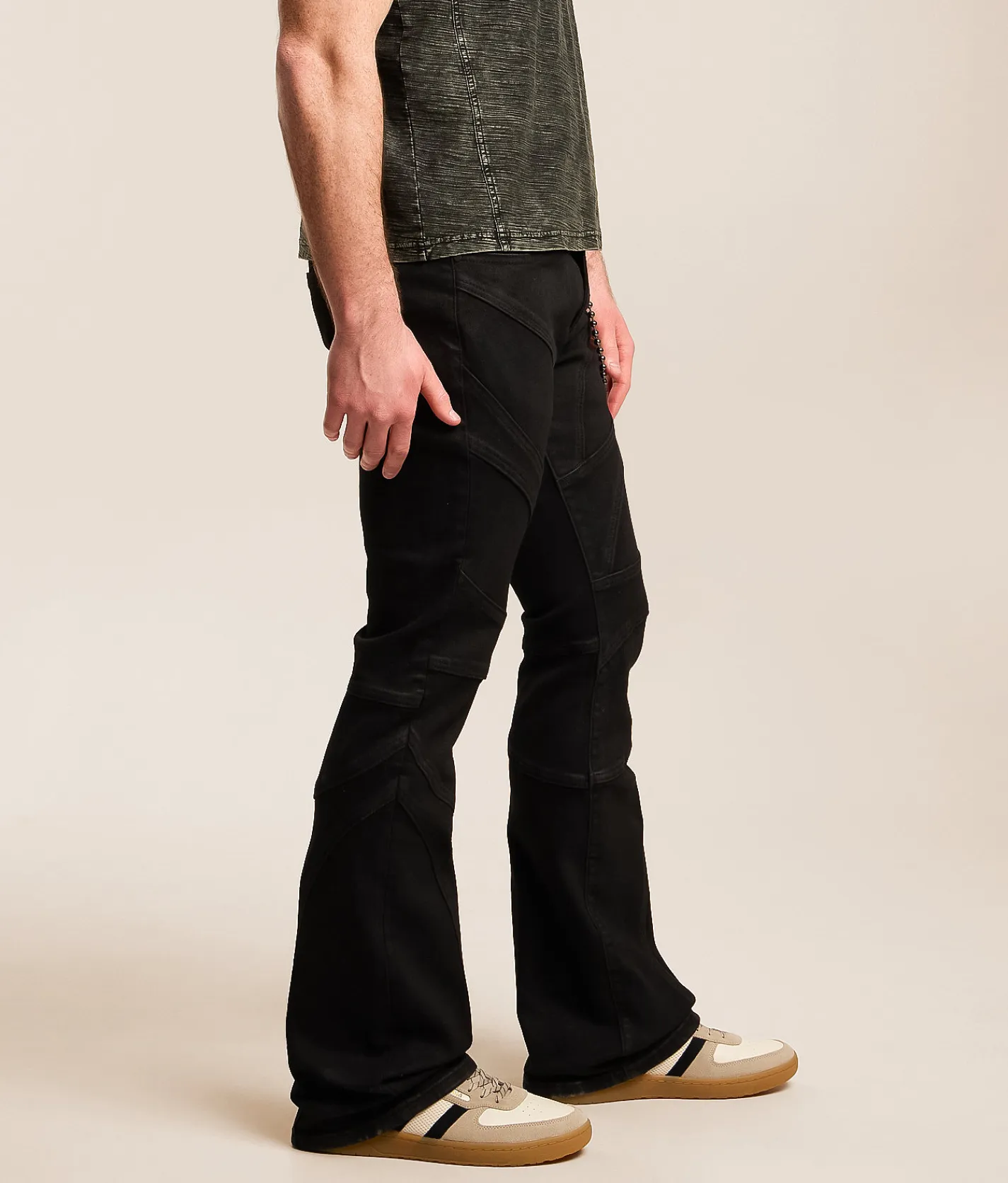 Bottoms|Jeans | Smoke Rise® Lazy Stacked Flare Stretch Jean Glow Black