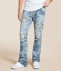 Smoke Rise® Lazy Stacked Flare Stretch Jean Taylor Blue Outlet